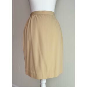 Vintage Escada Margaretha Ley Wool Pencil Skirt High Waist Cream Designer Small